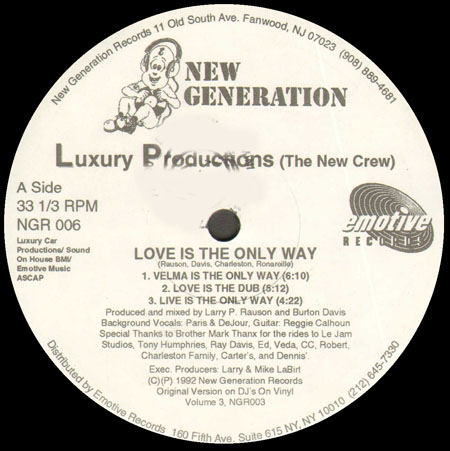 LUXURY PRODUCTIONS (THE NEW CREW) - Love Is The Only Way
