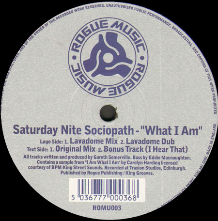 SATURDAY NITE SOCIOPATH - What I Am