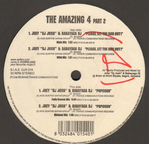 JOEY DJ JOSH BLACKWELL & BABAYAGA DJ - The Amazing 4 EP Part 02 (Please,Let The Dog Out / Popcorn)
