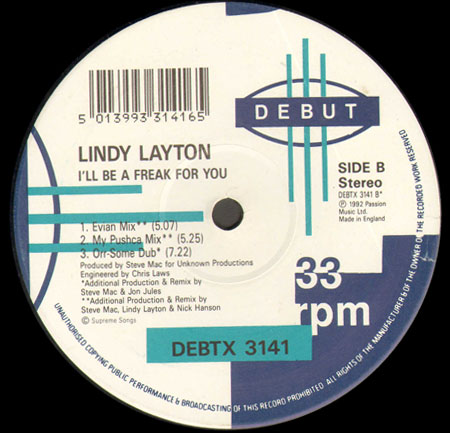 LINDY LAYTON - I'll Be A Freak For You (Promo)