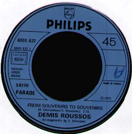 DEMIS ROUSSOS - Sing An Ode To Love / From Souvenirs To Souvenirs