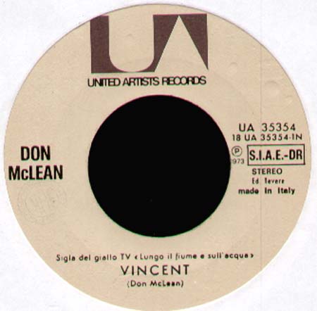 DON MCLEAN - Vincent  / Castles In The Air
