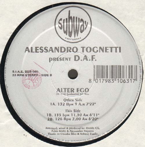 ALESSANDRO TOGNETTI - Alter Ego, Pres. D.A.F.