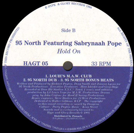95 NORTH - Hold On, Feat. Sabrynaah Pope (Little Louie Vega, Ashley Beedle, DJ Disciple rmxs)