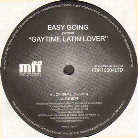 EASY GOING - Gaytime Latin Lover