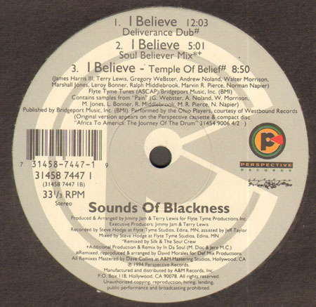 SOUNDS OF BLACKNESS - I Believe