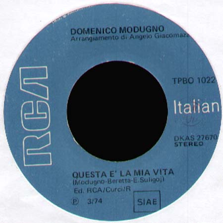 DOMENICO MODUGNO - Questa E La Mia Vita / Cavallo Bianco