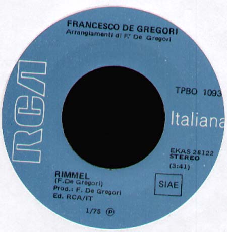 FRANCESCO DE GREGORI - Rimmel / Piccola Mela