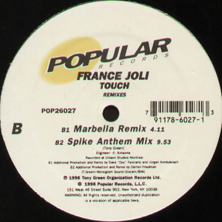 FRANCE JOLI - Touch (Remixes)
