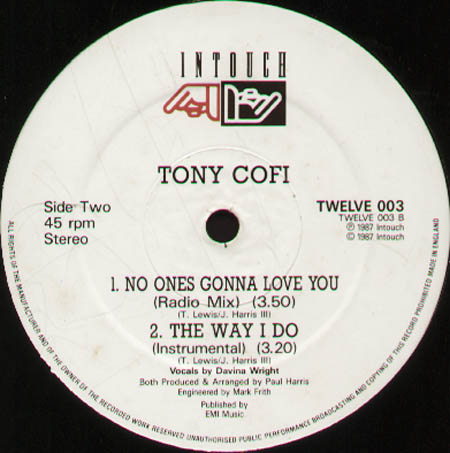 TONY COFI - No One's Gonna Love You