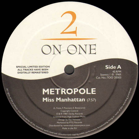METROPOLE / KASSO - Miss Manhattan / Dig It