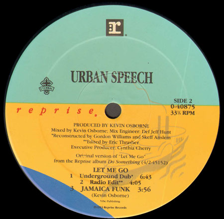URBAN SPEECH - Let Me Go / Jamaica Funk