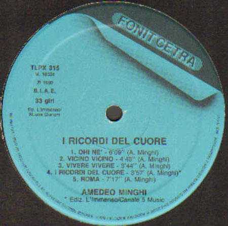 AMEDEO MINGHI - I Ricordi del Cuore