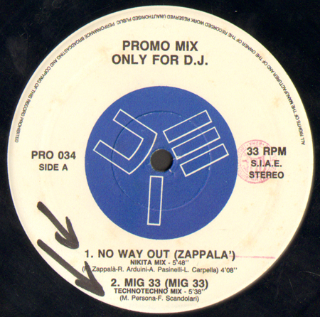VARIOUS (FRANCESCO ZAPPALA / MIG 33 / FREQUENCY 4 / 2 UNLIMITED) - Promo Mix 34 (No Way Out / MIG 33 / Mr. President / Twilight Zone)