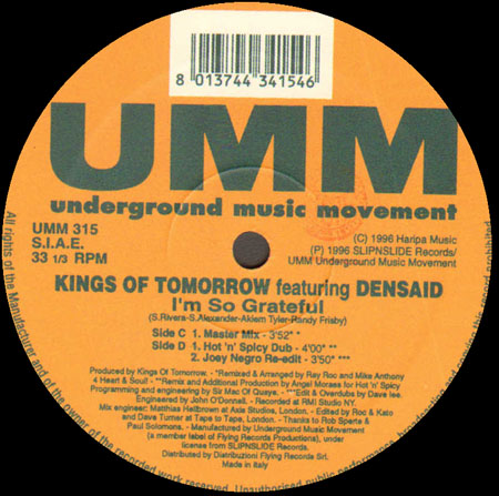 KINGS OF TOMORROW - I'm So Grateful (Joey Negro, Angel Moraes Rmxs)
