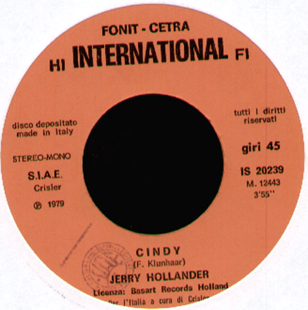 JERRY HOLLANDER - Cindy / Hot love 