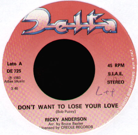 RICKY ANDERSON - I Don't Want To Lose Your Love