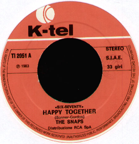 THE SNAPS - Happy Together / The Letter