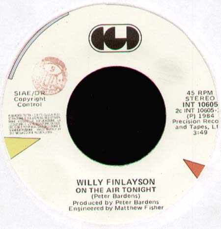 WILLY FINLAYSON - On The Air Tonight / After The Fall