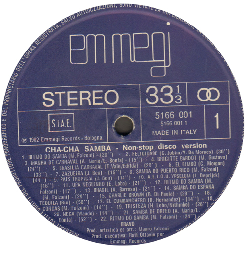 VARIOUS - Cha-Cha Samba - Non Stop Disco Version By Bravo