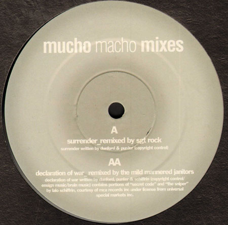 MUCHO MACHO - Surrender (Sgt Rock rmx), Declaration Of War (Mild Mannered Janitors Rmx)