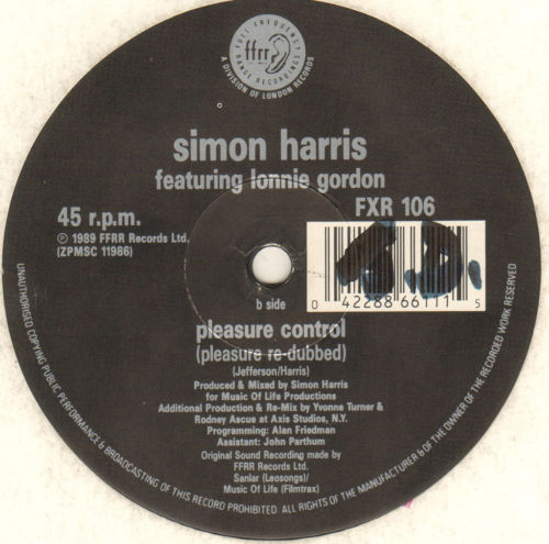 SIMON HARRIS - Pleasure Control - Feat Lonnie Gordon