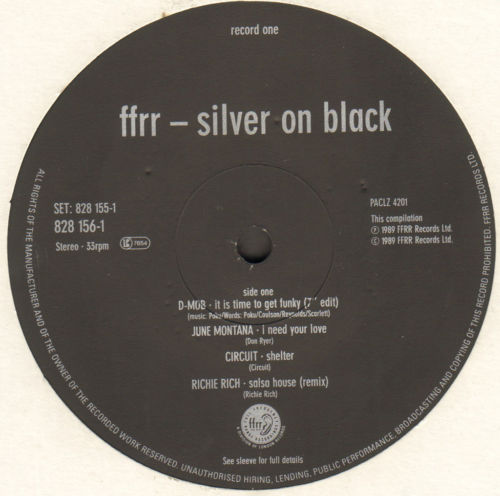 VARIOUS (D-MOB / FRANKIE KNUCKLES / SIMON HARRIS / TYREE) - FFRR - Silver On Black