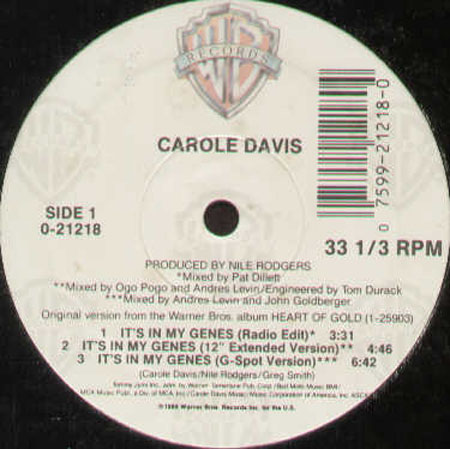 CAROLE DAVIS - It's In My Genes
