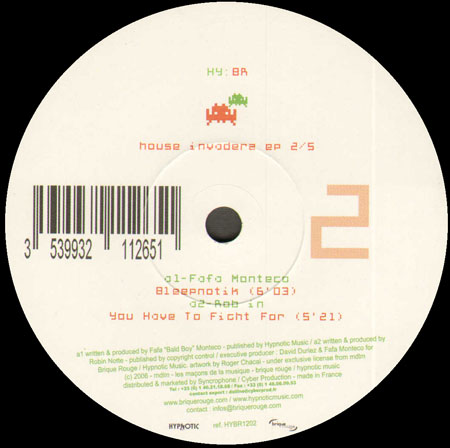 VARIOUS (FAFA MONTECO / ROB-IN / A JACKIN' PHREAK / SOUL MONKEY) - House Invaderz EP 2/5