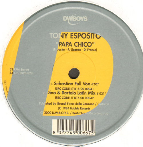 TONY ESPOSITO - Papa Chico (Only Vinyl 2 Side C/D)