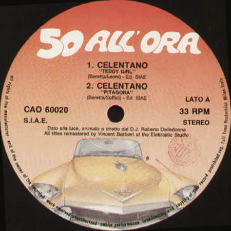 VARIOUS (SOPHIA LOREN,CELENTANO,PEREZ PRADO) - 50 All'Ora - I Ballabili Degli Anni '50 (MAMBO BACAN / TEDDY GIRL / PITAGORA / MAMBO JUMBO)