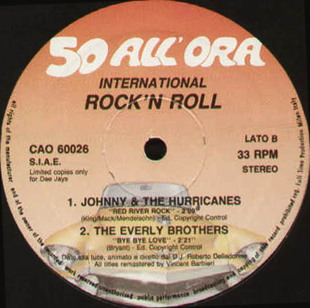 VARIOUS (CHUCK BERRY / THE EVERLY BROTHERS / JOHNNY AND THE HURRICANES / JERRY LEE LEWIS) - 50 All'Ora - I Ballabili Degli Anni '50 (Roll Over Beethoven / Whole Lotta Shakin' Goin' On / Red River Rock / Bye Bye Love)