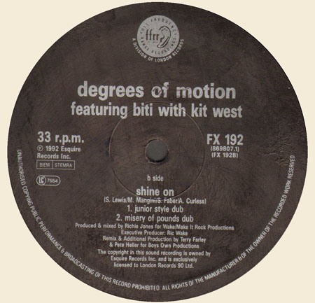 DEGREES OF MOTION - Shine On, With Kit West (Heller & Farley Rmxs)
