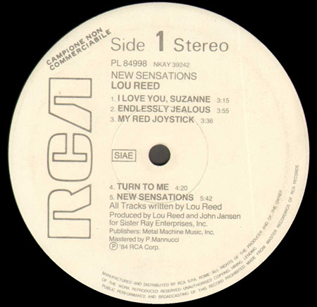 LOU REED - New Sensations