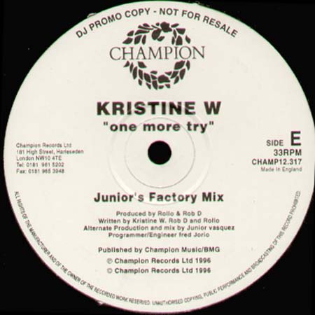 KRISTINE W - One More Try (The Boss Mix, Junior's Factory Mix)