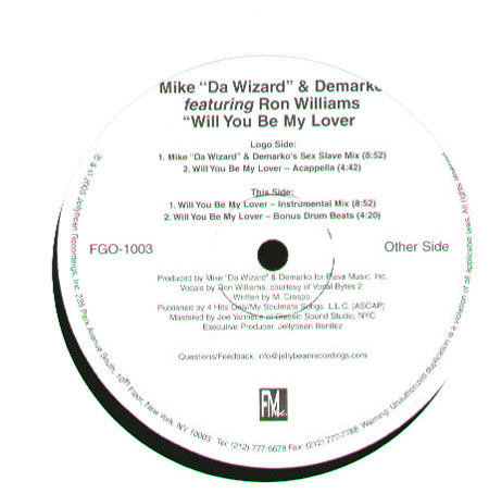 MIKE DA WIZARD & DEMARKO - Will You Be My Lover, Feat. Ron Williams