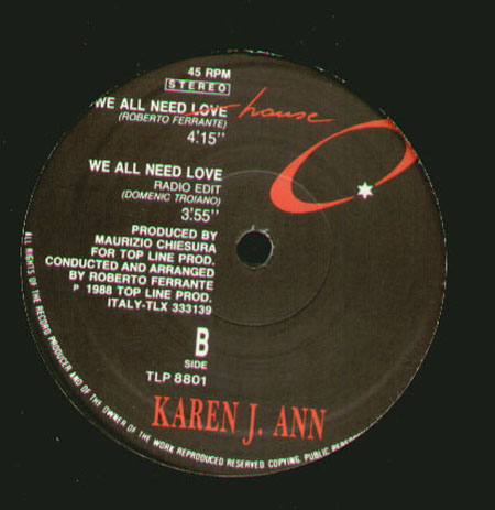 KAREN J. ANN - We All Need Love