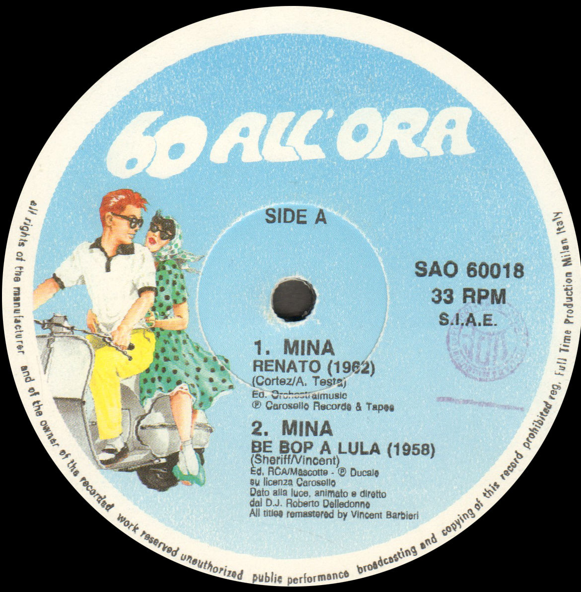 MINA - I Ballabili Degli Anni '60 In Versione Originale (Renato / Be Bop A Lula / Stessa Spiaggia Stesso Mare / Una Zebra A Pois