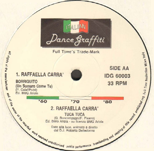 RAFFAELLA CARRA - I Ballabili Degli Anni '60 - '70 - '80 (In Versione Originale) Chissa Se Va / Ma Che Musica Maestro / Borriquito (Un Somaro Come Te) / Tuca Tuca